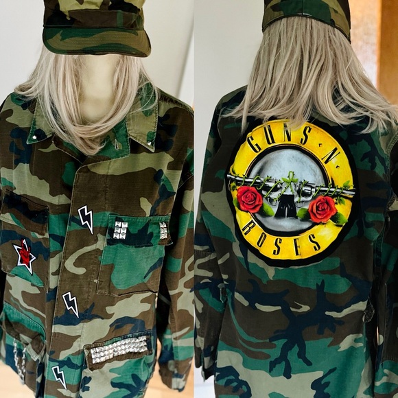 CAMO/ MILITARY JACKET/ TOP-ON BACK—MILITARY WITH STUDS—CUSTOM-OVERSIZED —COOL 🔥 - Picture 16 of 16